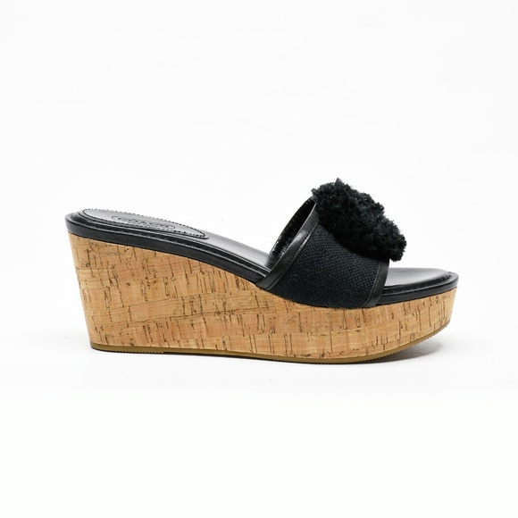 COACH Jazmin Canvas & Natural Cork Wedge Sandals Women's Size 7B - Picture 2 of 9